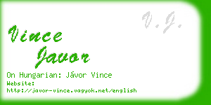 vince javor business card